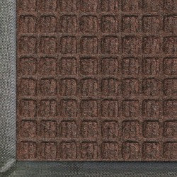 M+A Matting WaterHog Squares Classic Floor Mat, 4ft x 6ft, Dark Brown