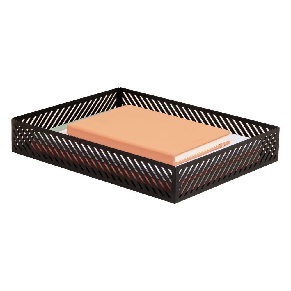 Mind Reader Metal Letter-Size Paper Tray, 2-1/4inH x 12-3/4inW x 9-3/4inD, Black, Total Qty 1