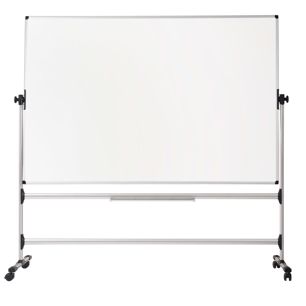 MasterVision Earth Easy Clean Revolving Mobile Easel, 47 1/4in x 70 13/16in, Silver
