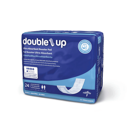 Medline Capri Double-Up Disposable Incontinence Liners, 3 1/2in x 11 1/2in, White, 24 Liners Per Bag, Case Of 8 Bags