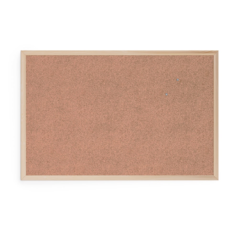 U Brands Cork Bulletin Board, 36in X 24in, Birch Wood Frame, Actual Size 35in X 23in (266U00-01)