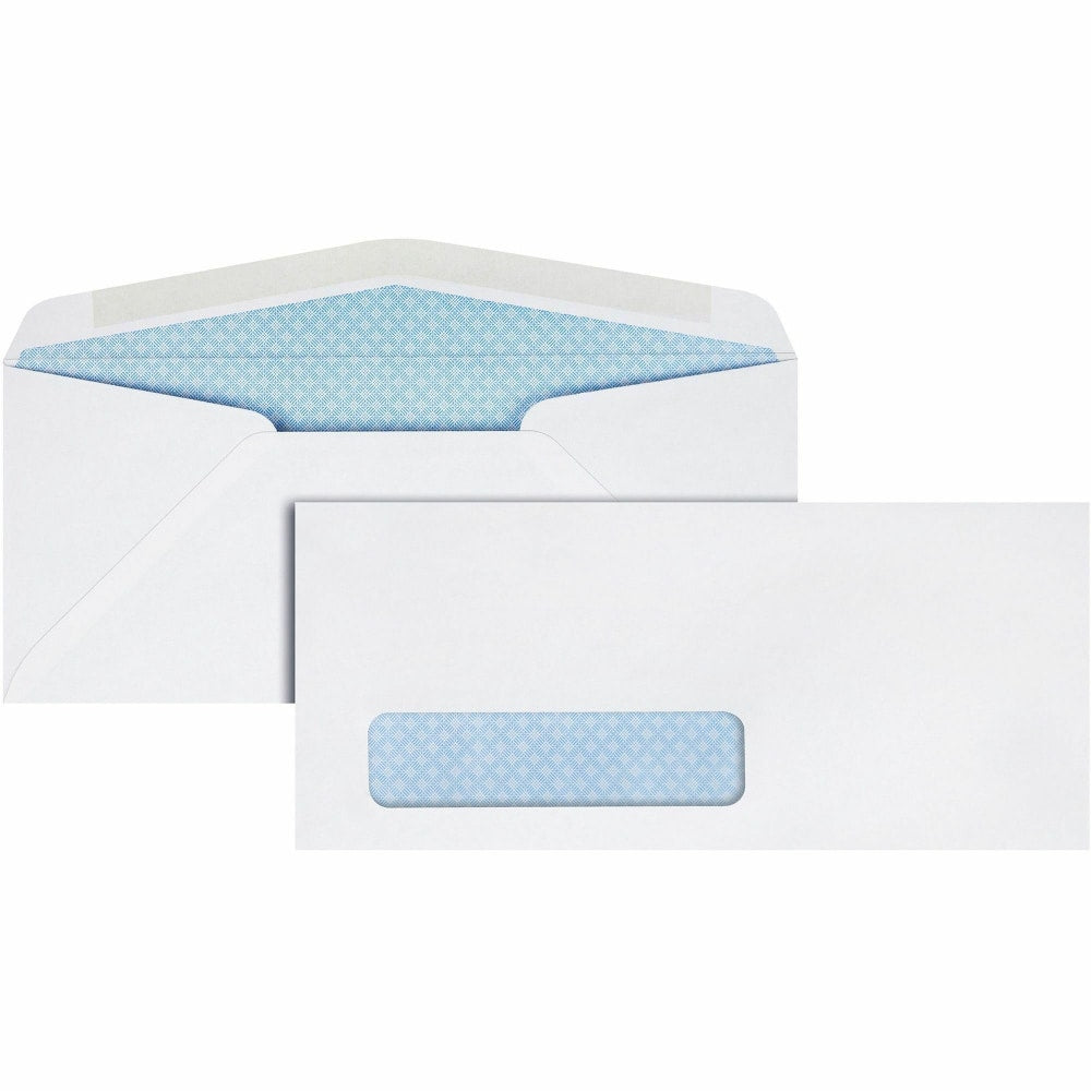 Quality Park #10 Single Window Envelopes, Bottom Left, Gummed Seal, White, Box Of 500
