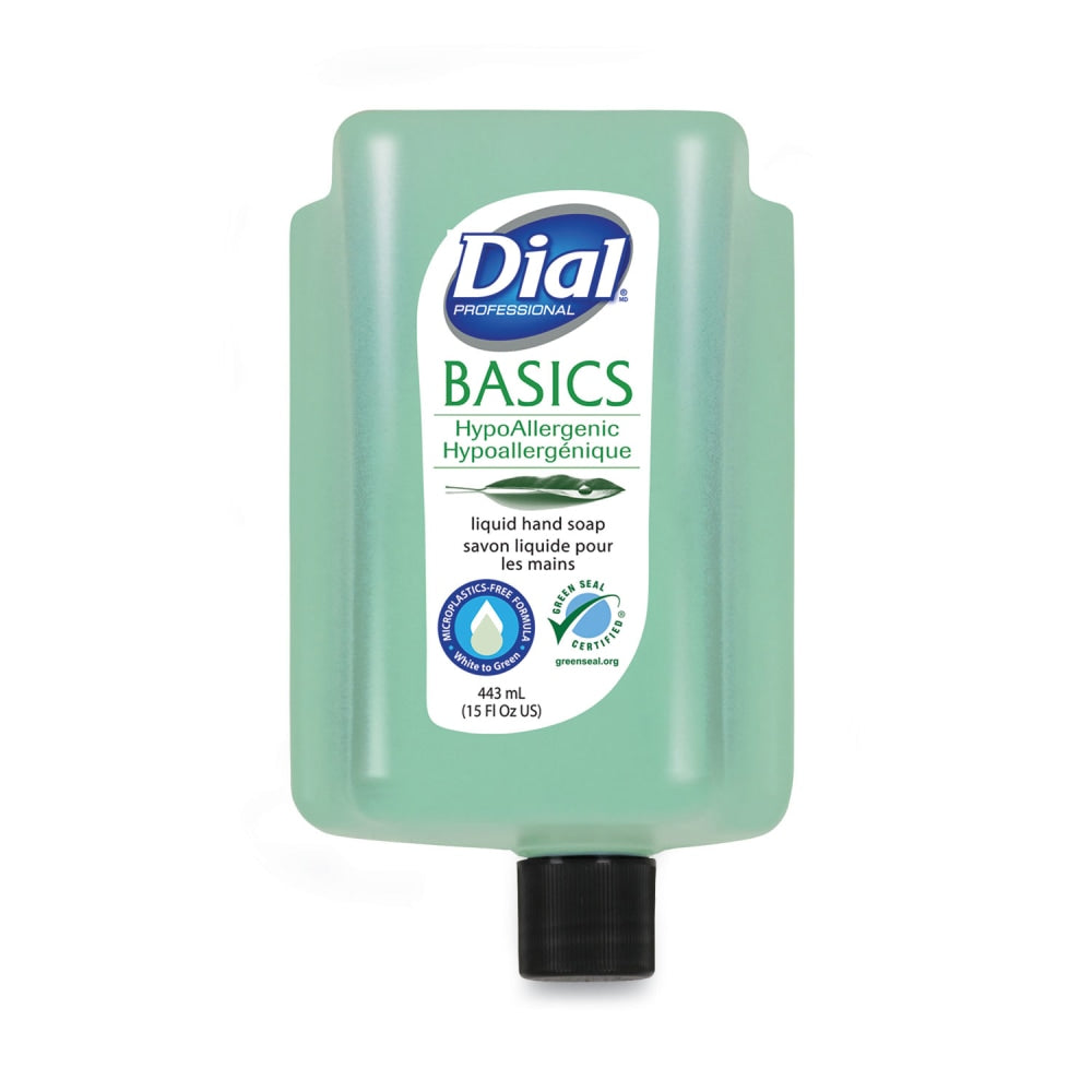 Dial Professional Basics MP Free Liquid Hand Soap Refill for Versa Dispenser, Unscented, 15 oz, 6/Carton
