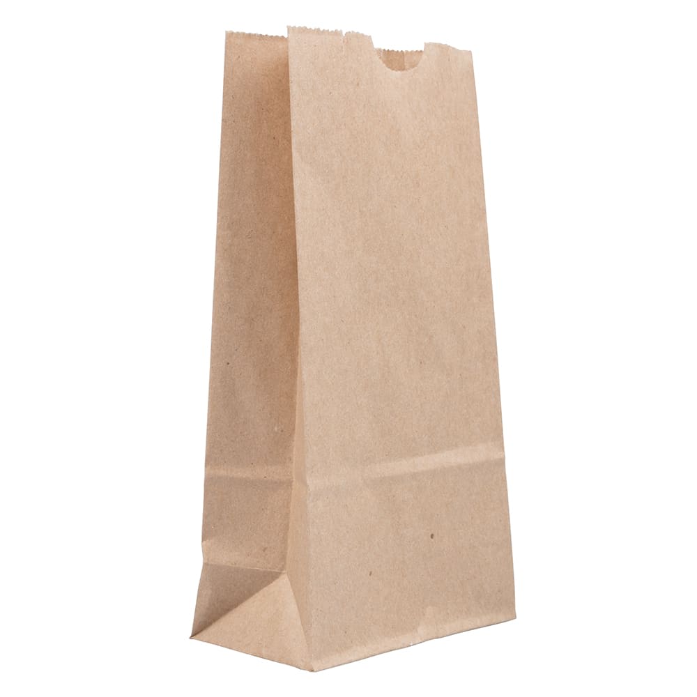 JAM Paper Small Kraft Lunch Bags, 4-1/4in x 8in x 2-1/4in, Brown, Pack Of 25 Bags
