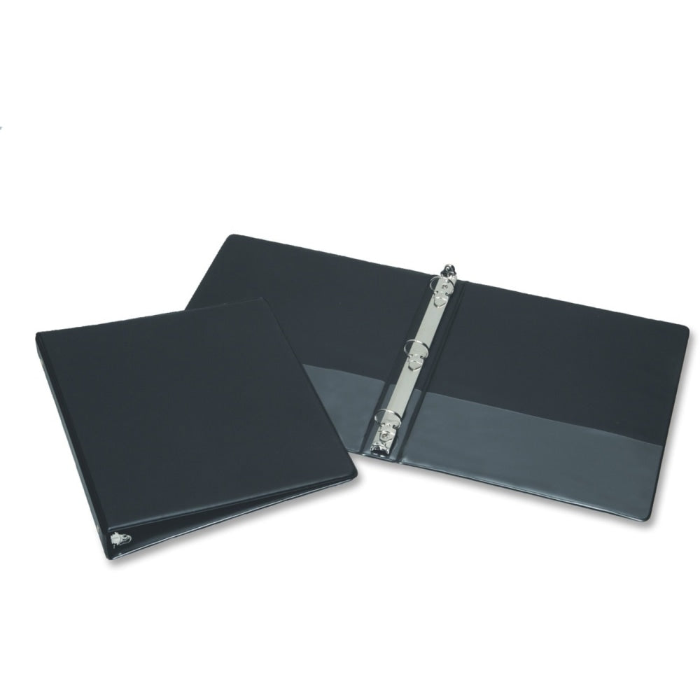 SKILCRAFT Round Ring Binder, 2in, 8 1/2in x 11in (Letter), Black, Recycled, 1 Each