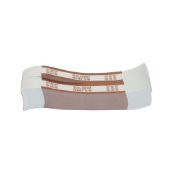 Pap-R Currency Straps, Brown, $5000, Pack Of 1,000