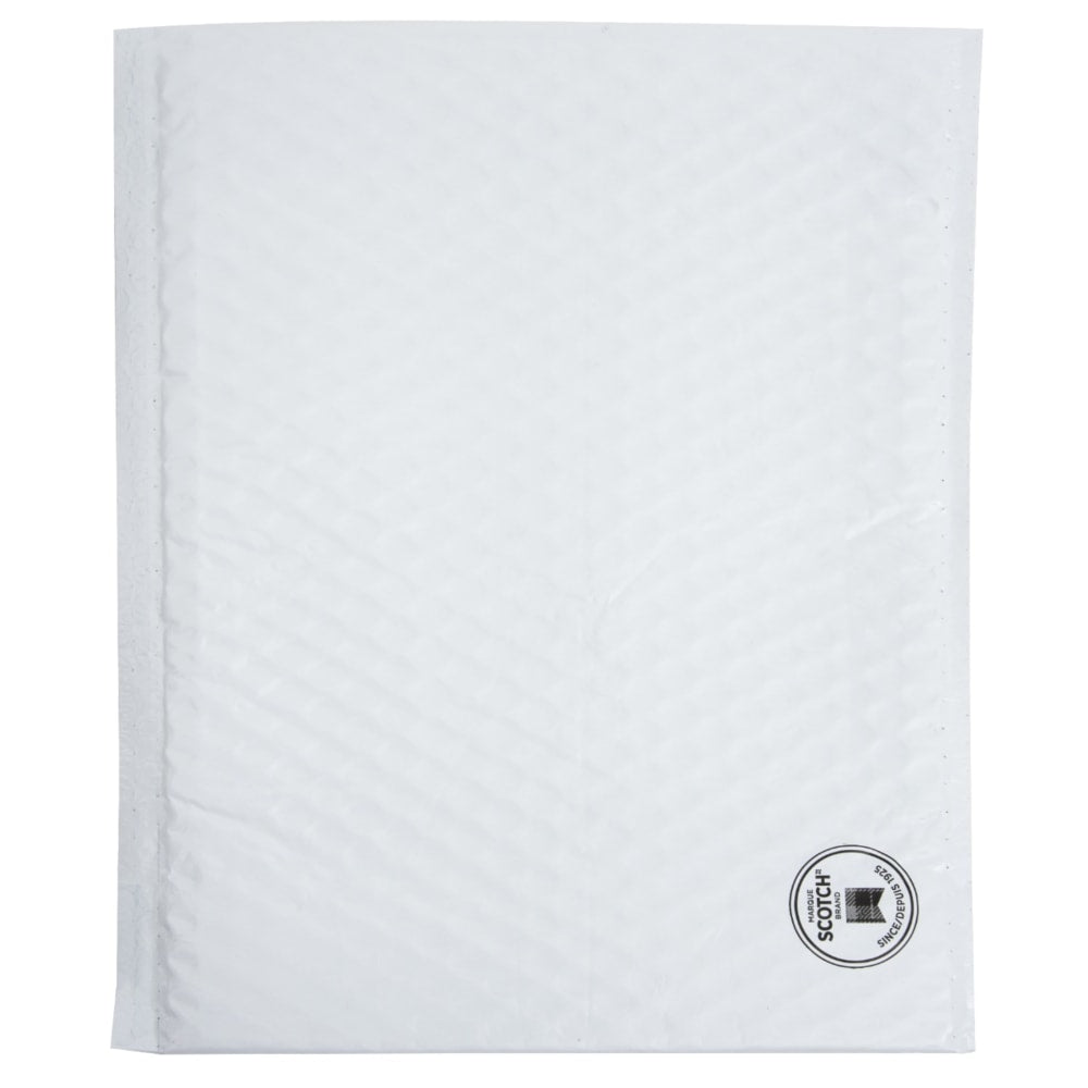 Scotch Poly Bubble Mailer , White, Small, Size 2, Inside Dimensions 8.5 IN x 11 IN, made with 50% recycled plastic