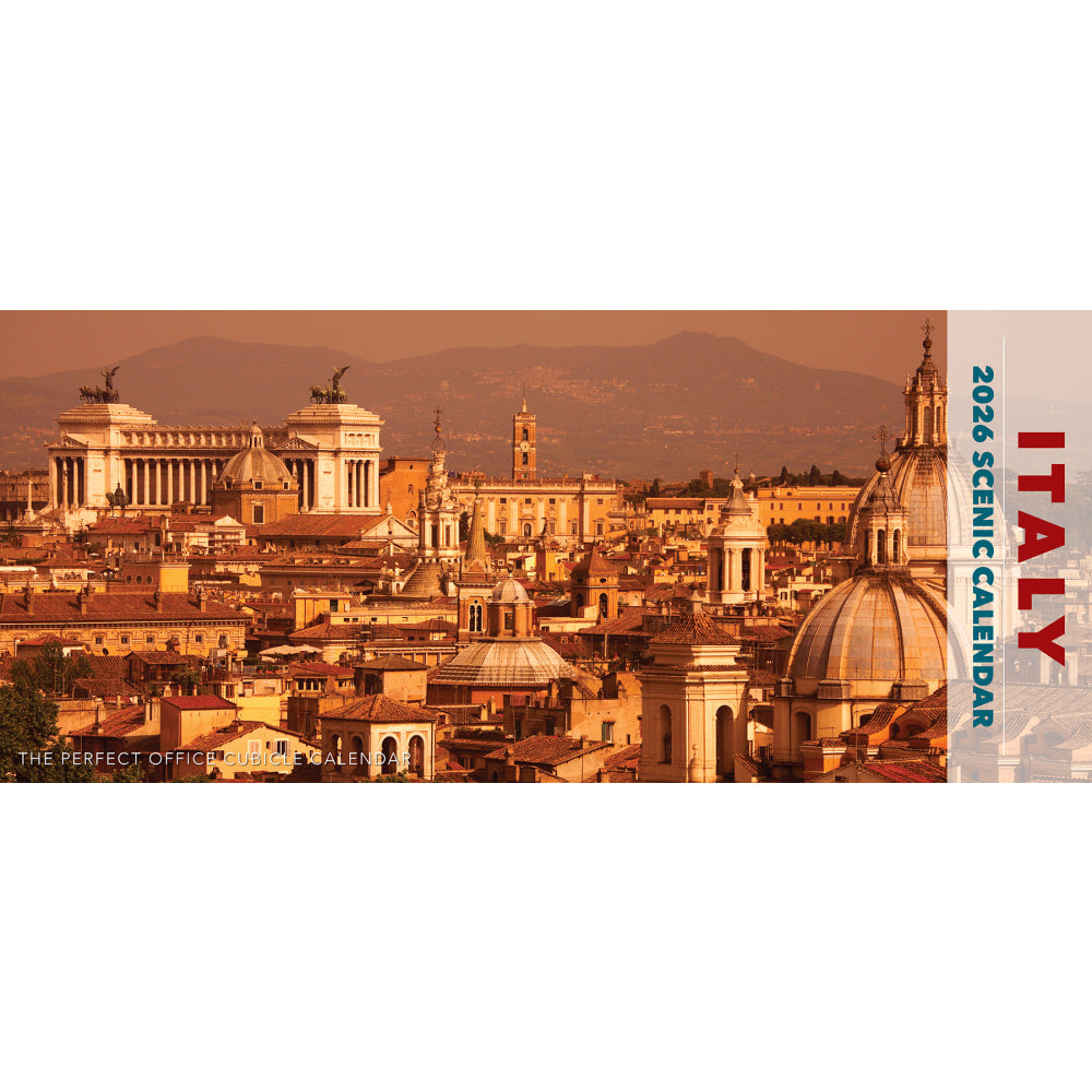 2026 Willow Creek Press Panoramic Wall Calendar, 6-1/2in x 15in, Italy, January To December, 56264