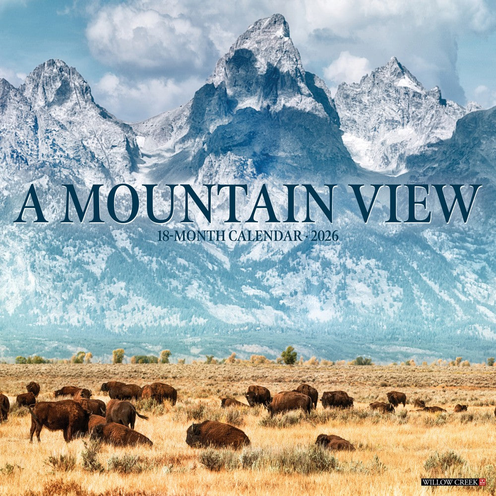 2026 Willow Creek Press Scenic Monthly Wall Calendar, 12in x 12in, Mountain View, January To December, 52044