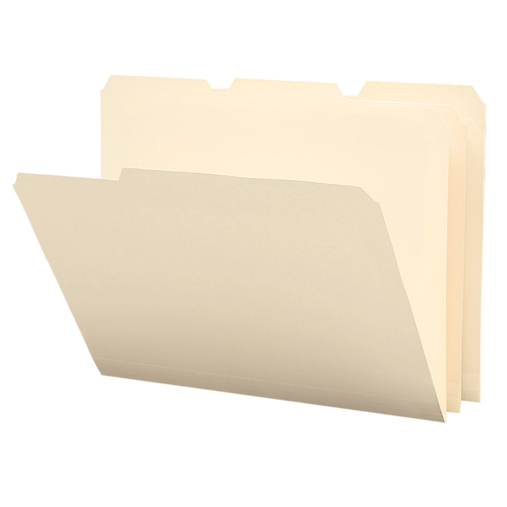 Smead Poly File Folders, 1/3 Cut, Letter Size, Manila, Pack Of 12