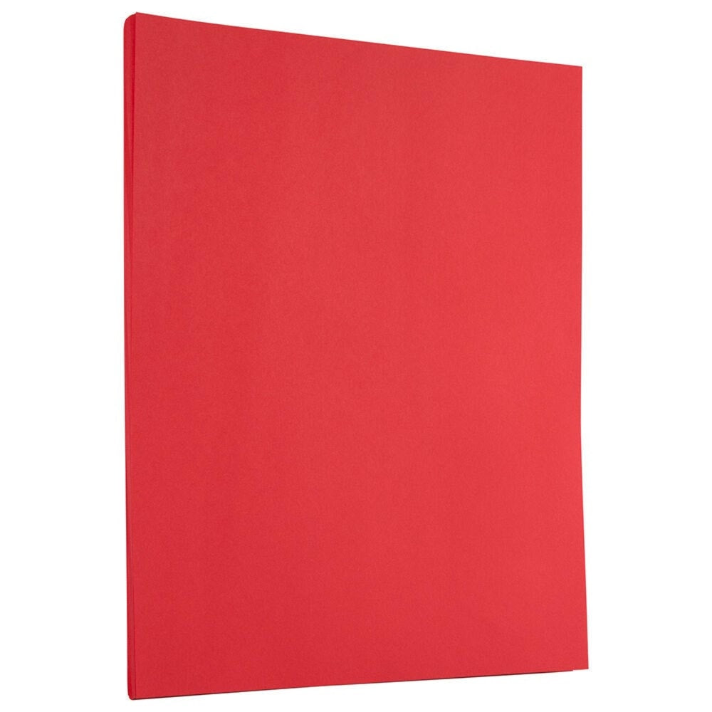 JAM Paper Color Paper, Ruby Red, Letter (8.5in x 11in), 50 Sheets Per Pack, 24 Lb, 30% Recycled