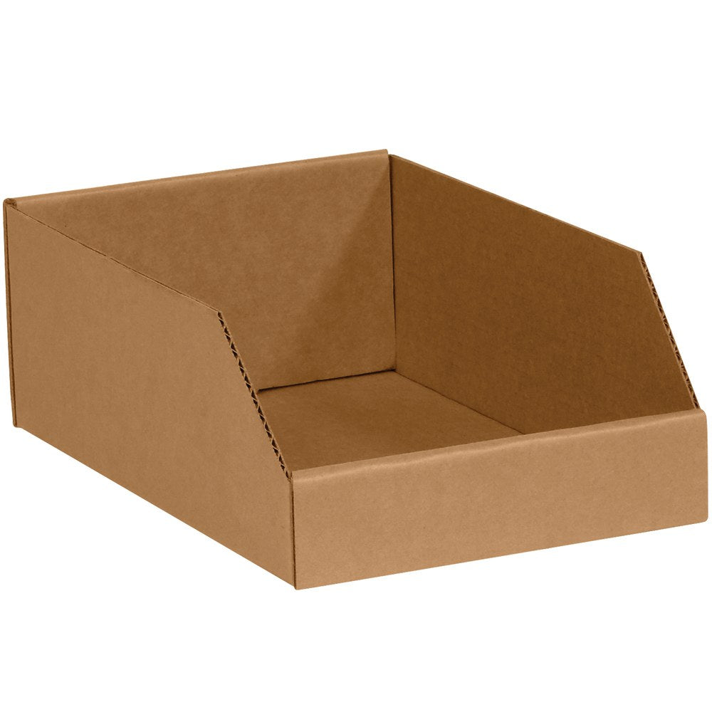 Office Depot Brand Standard-Duty Open-Top Bin Storage Boxes, Small Size, 4 1/2in x 12in x 10in, Kraft, Case Of 25
