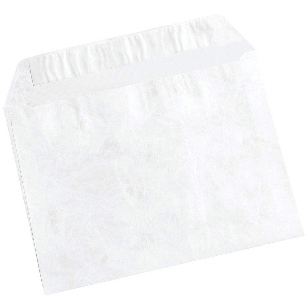 Tyvek Flat Envelopes, 9in x 12in, White, Case Of 100