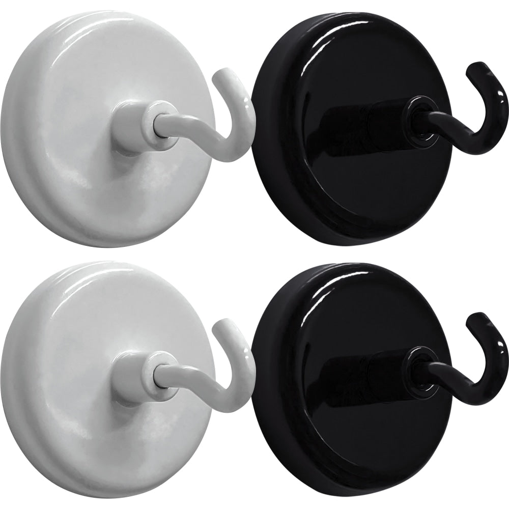 Teacher Created Resources Magnetic Hooks, 1-1/2in x 1-1/2in, Black/White, Pack Of 4 Hooks