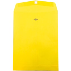 JAM Paper Open-End 10in x 13in Catalog Envelopes, Clasp Closure, 30% Recycled, Yellow, Pack Of 10
