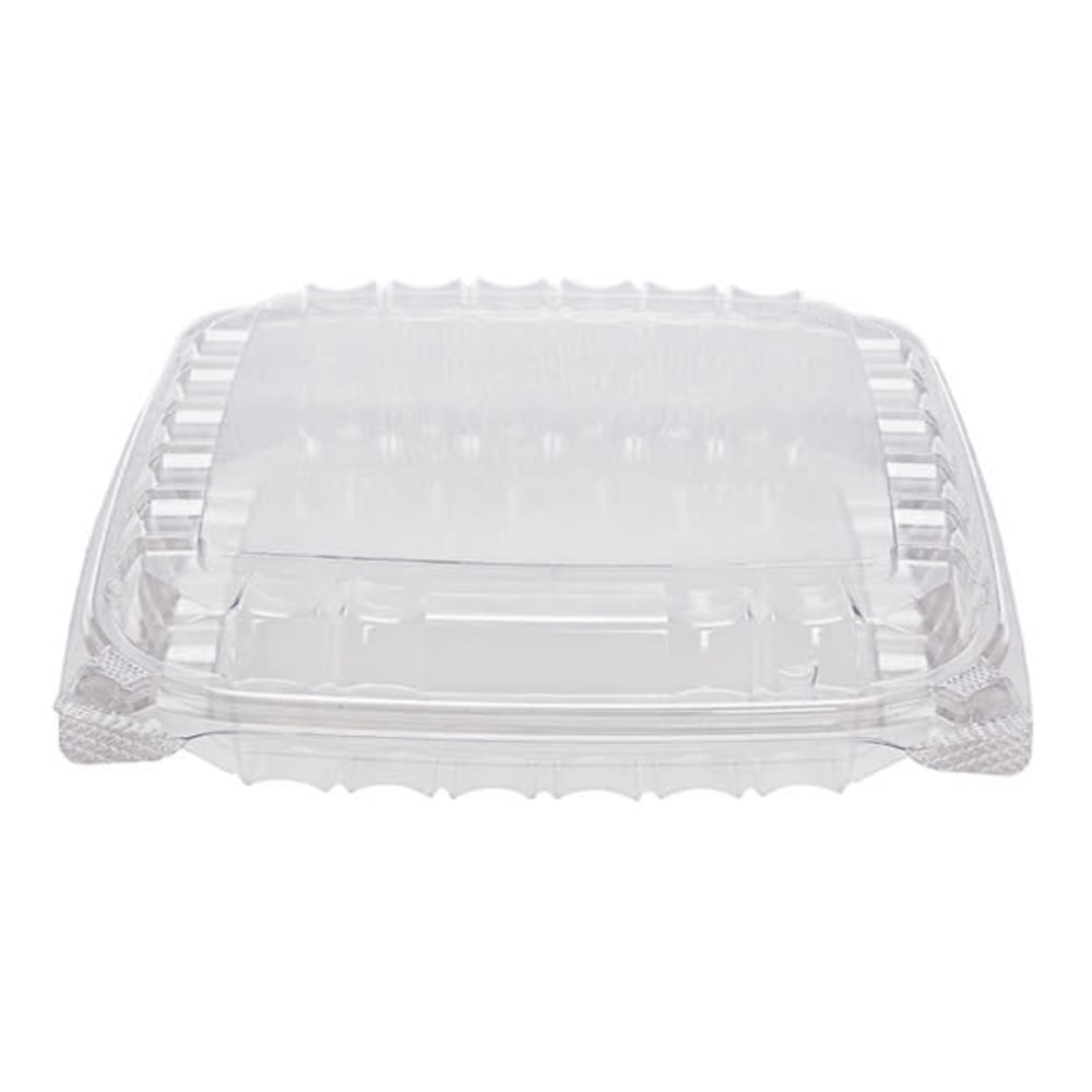 Dart ClearSeal Plastic Hinged Container, 8.3inH x 8.3inW x 3inD, Clear, Pack Of 125, Carton Of 2 Packs