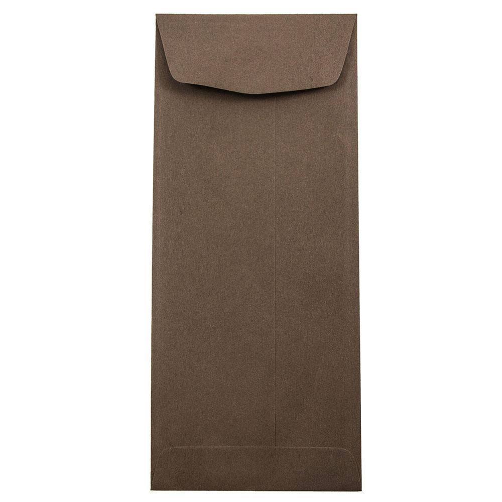 JAM Paper Policy Envelopes, #11, Gummed Seal, 100% Recycled, Chocolate Brown, Pack Of 50 Envelopes