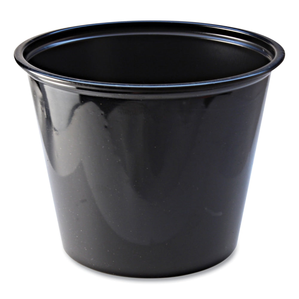 Fabri-Kal Portion Cups, 5.5 Oz, Black, Sleeve Of 125 Cups, Carton Of 20 Sleeves