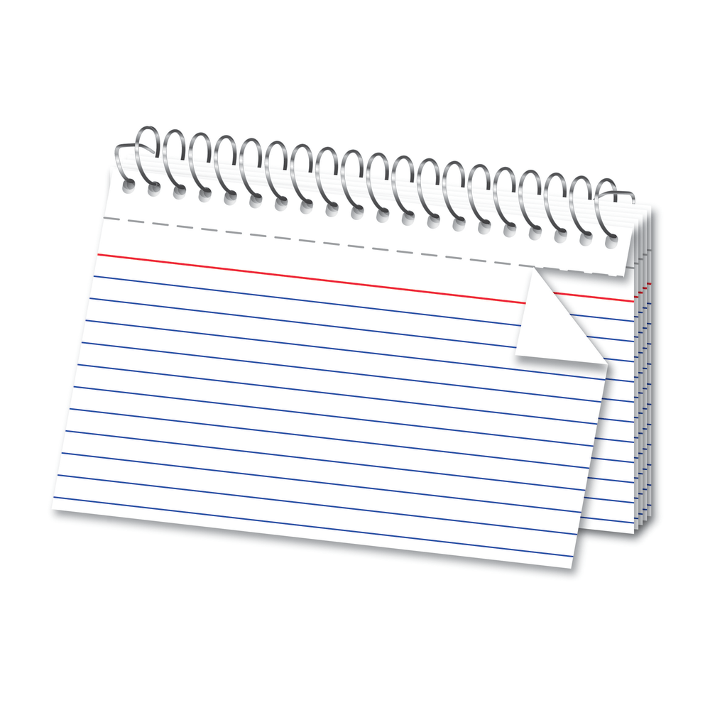 OfficeMax Spiral Ruled Index Cards, 4in x 6in, White