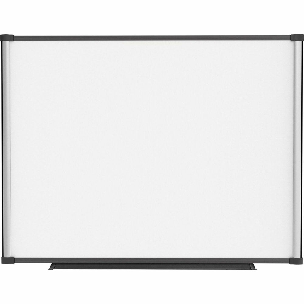 Lorell Magnetic Dry-Erase Whiteboard Combo Board, 48in x 36in, Aluminum Frame With Black Finish