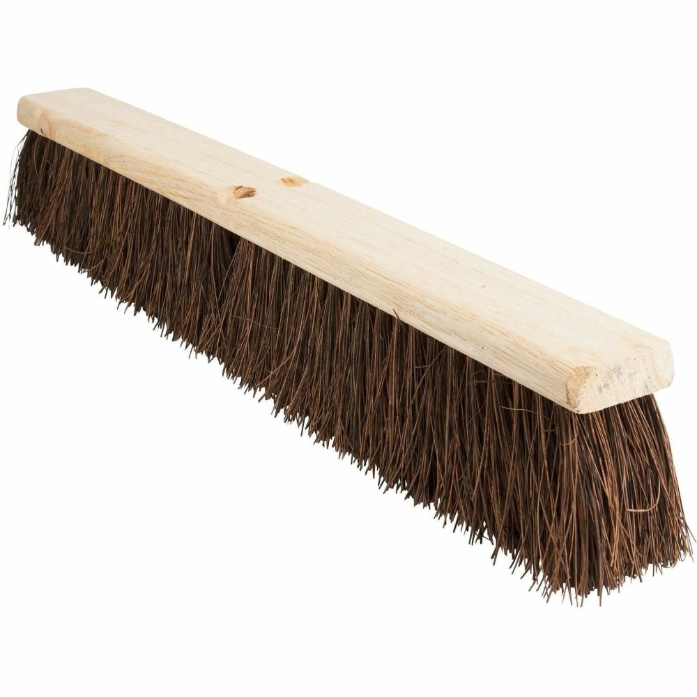 Genuine Joe 24in Push Broomhead - Palmyra Bristle - 24in Overall Length - Brown - 12 / Carton
