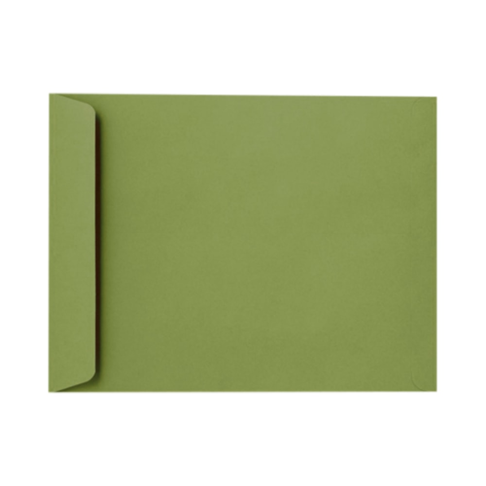 LUX Open-End 10in x 13in Envelopes, Gummed Seal, Avocado Green, Pack Of 250