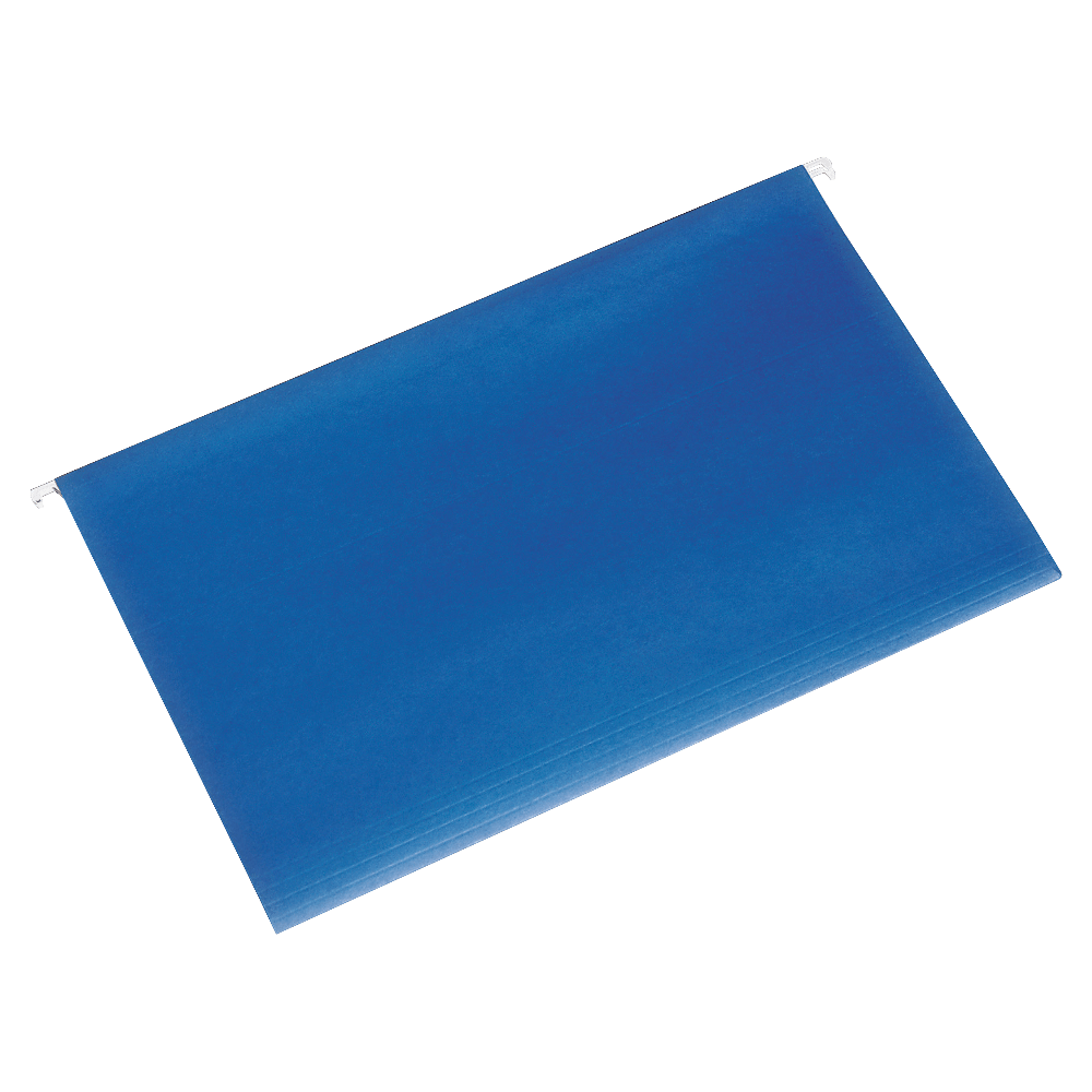 SKILCRAFT Hanging File Folders, 1/5 Cut, 2in Expansion, Legal Size, Blue, Box Of 25 Folders (AbilityOne 7530-01-357-6856)