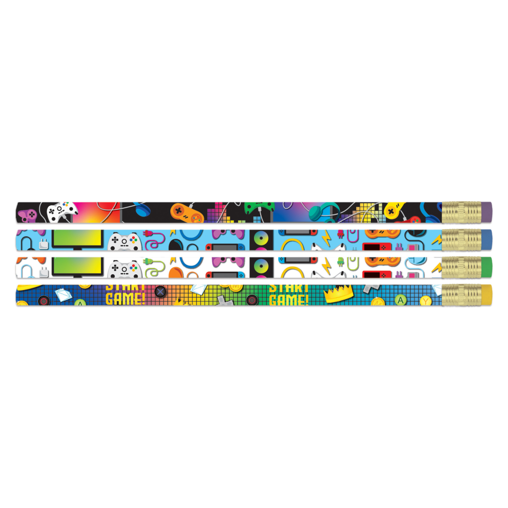 Musgrave Pencil Company Motivational Pencils, Game On, 12 Per Pack, Set Of 12 Packs