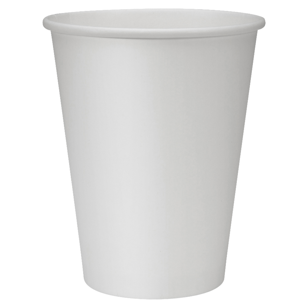 Genuine Joe Polyurethane-Lined Disposable Hot Cups, Single, 12 Oz, White, Pack Of 50
