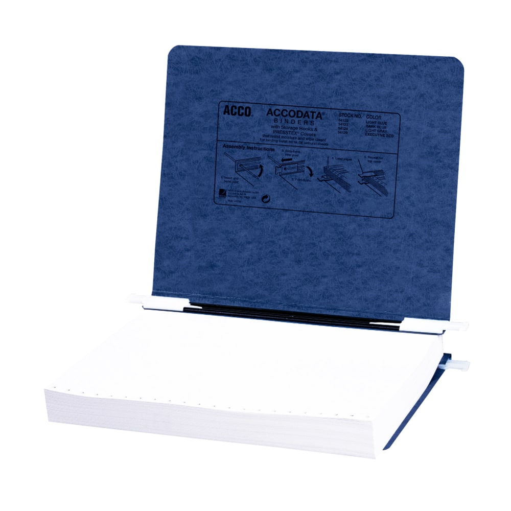 Wilson Jones Presstex Data Binder With Retractable Hooks, 8 1/2in x 11in, Dark Blue
