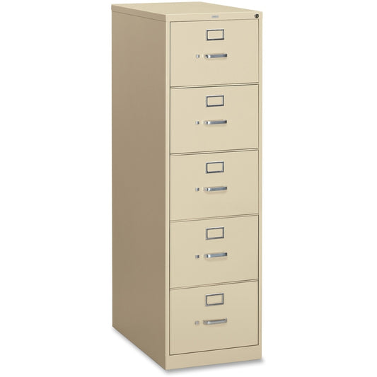 HON 310 26-1/2inD Vertical 5-Drawer Legal-Size File Cabinet, Putty