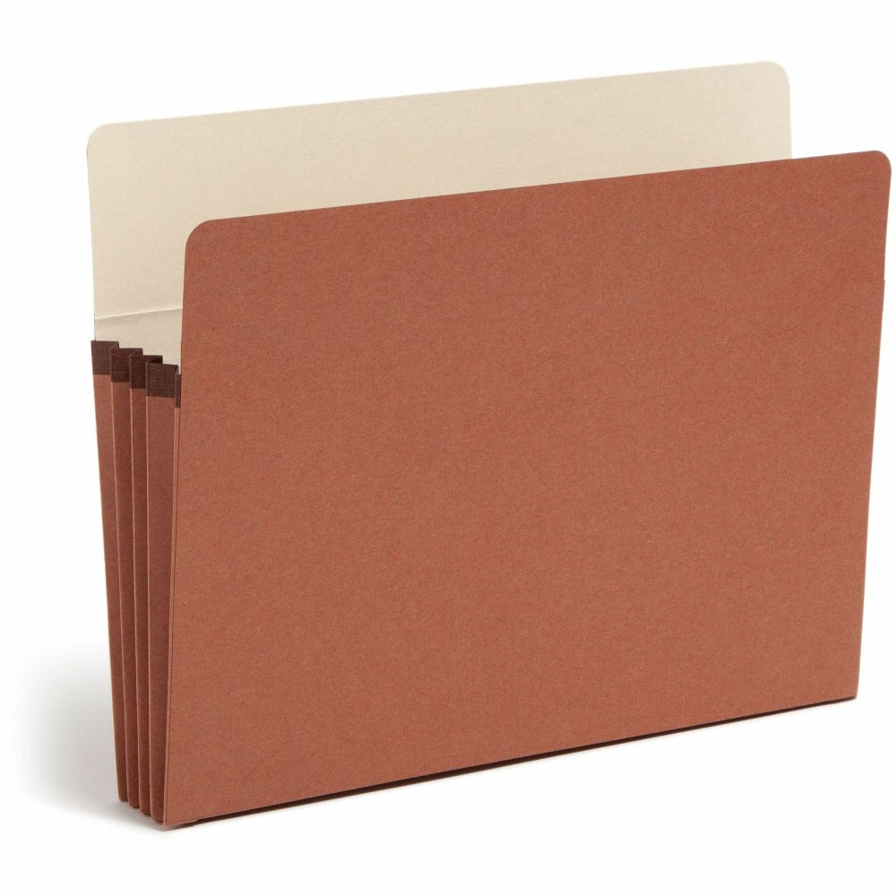 Smead SuperTab File Pockets, Straight Cut, Letter Size, 30% Recycled, Redrope, Box Of 25