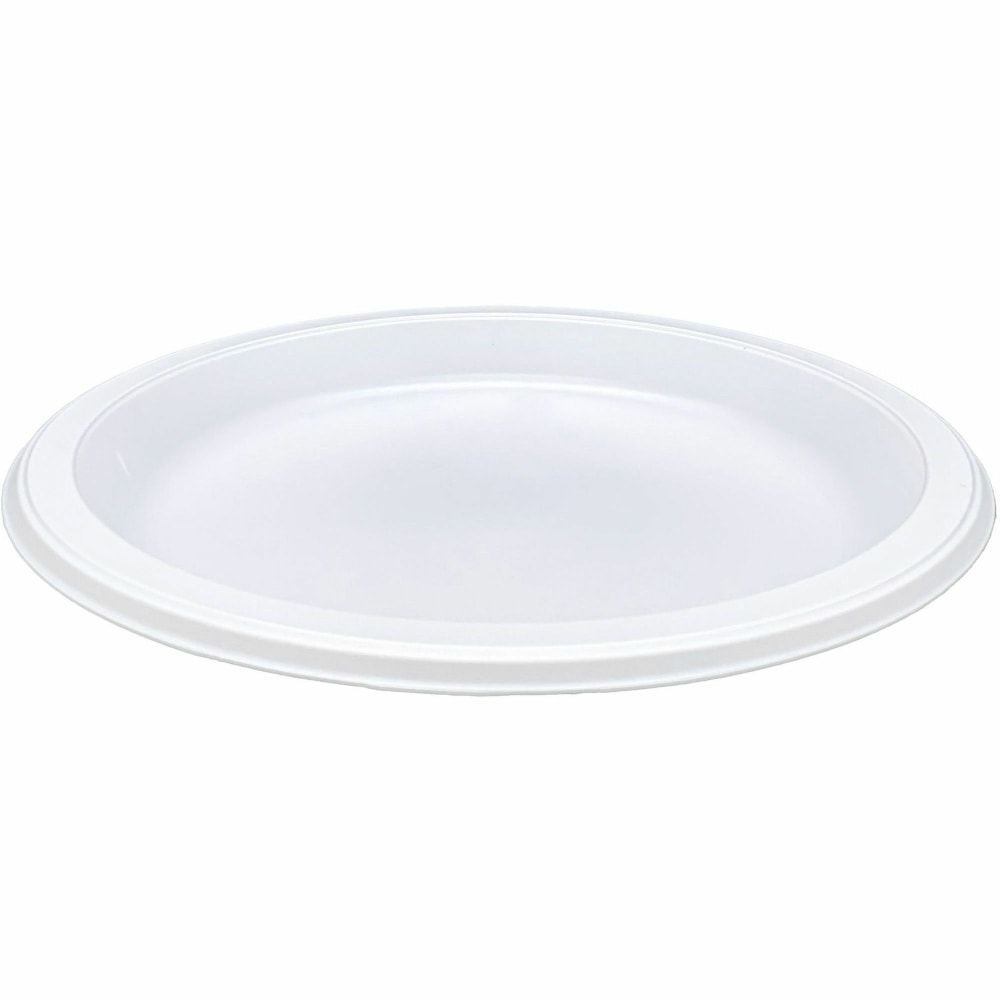 Genuine Joe Reusable/Disposable 9in Plastic Plates, White, Pack Of 125