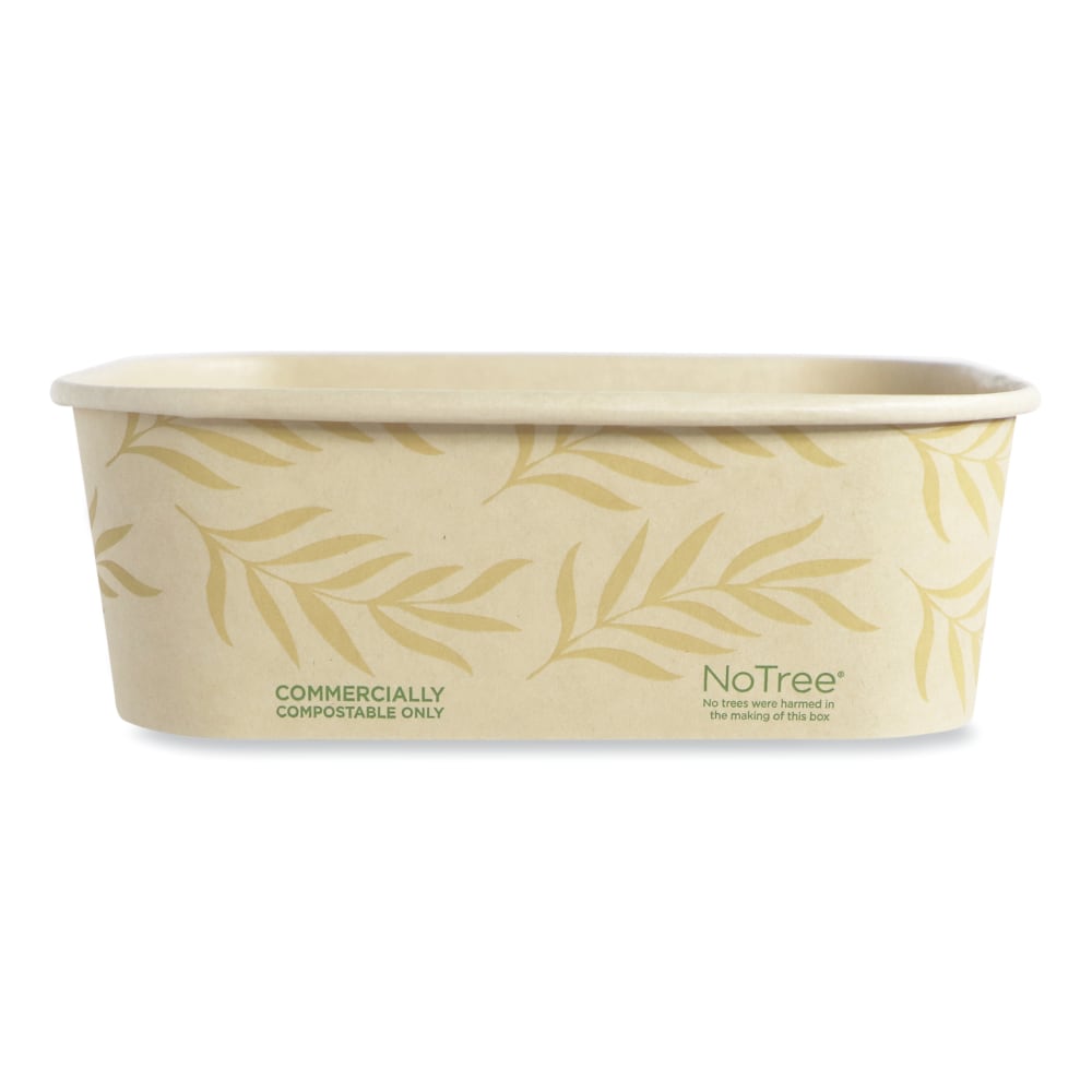World Centric NoTree Rectangular Takeout Containers, 24 Oz, Natural, Carton Of 300 Containers