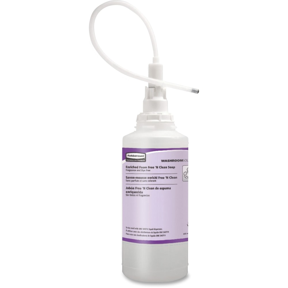 Rubbermaid Commercial One Shot Foam Free N Clean Soap - 27.05 fl oz - Hand - Multicolor - pH Balanced, Fragrance-free, Hygienic, Dye-free - 4/Carton