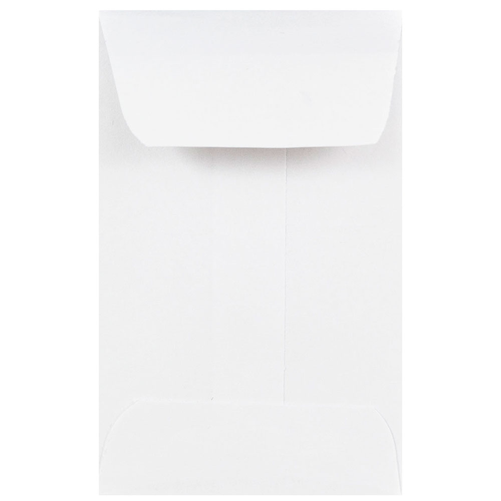 JAM Paper Coin Envelopes, #1, Gummed Seal, White, Pack Of 100 Envelopes