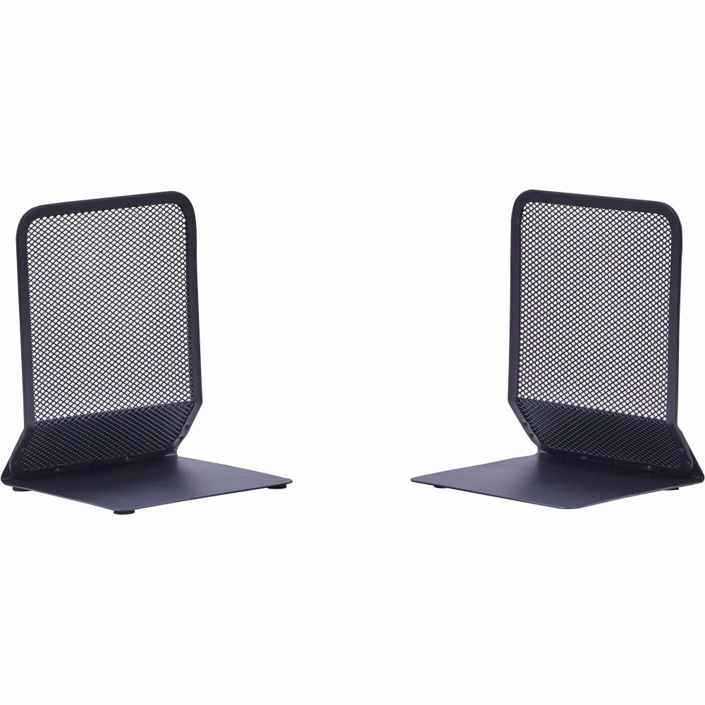 Lorell Mesh Bookends, Black, Set Of 2