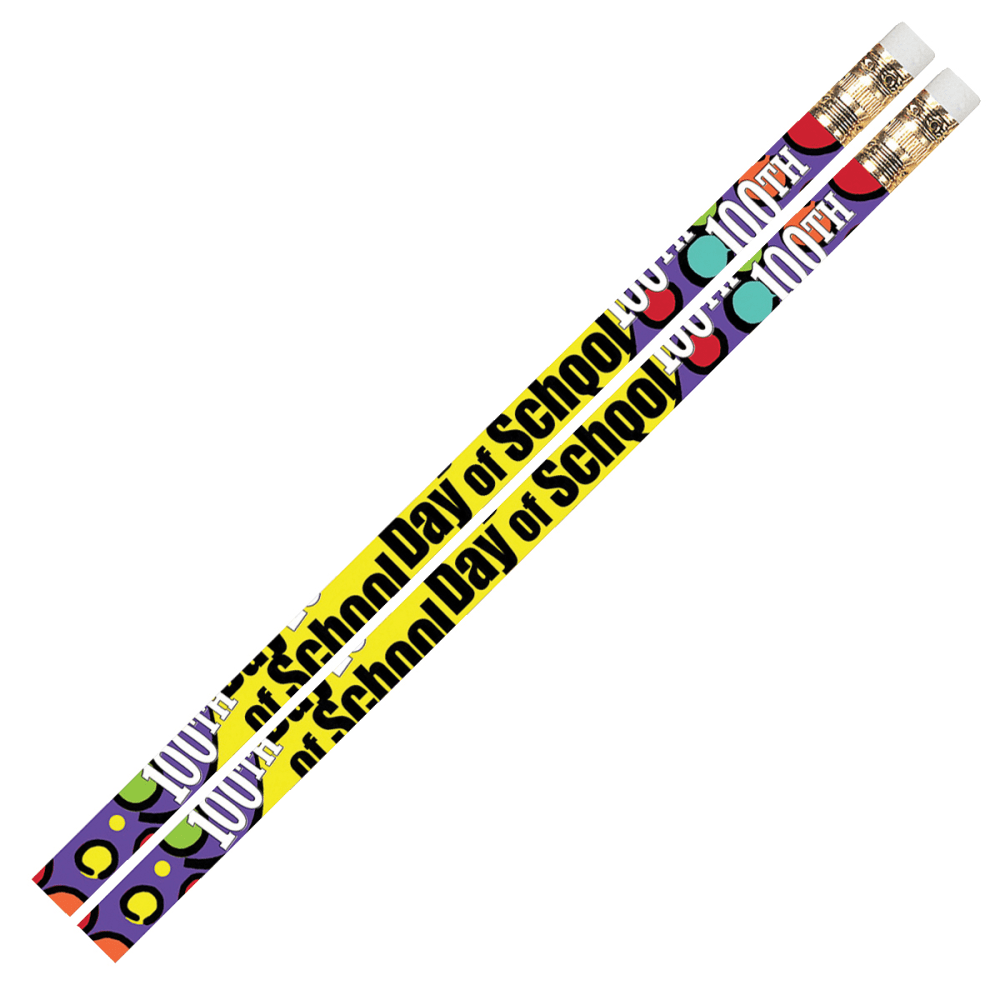Musgrave Pencil Co. Motivational Pencils, 2.11 mm, #2 Lead, 100th Day Of School, Multicolor, Pack Of 144