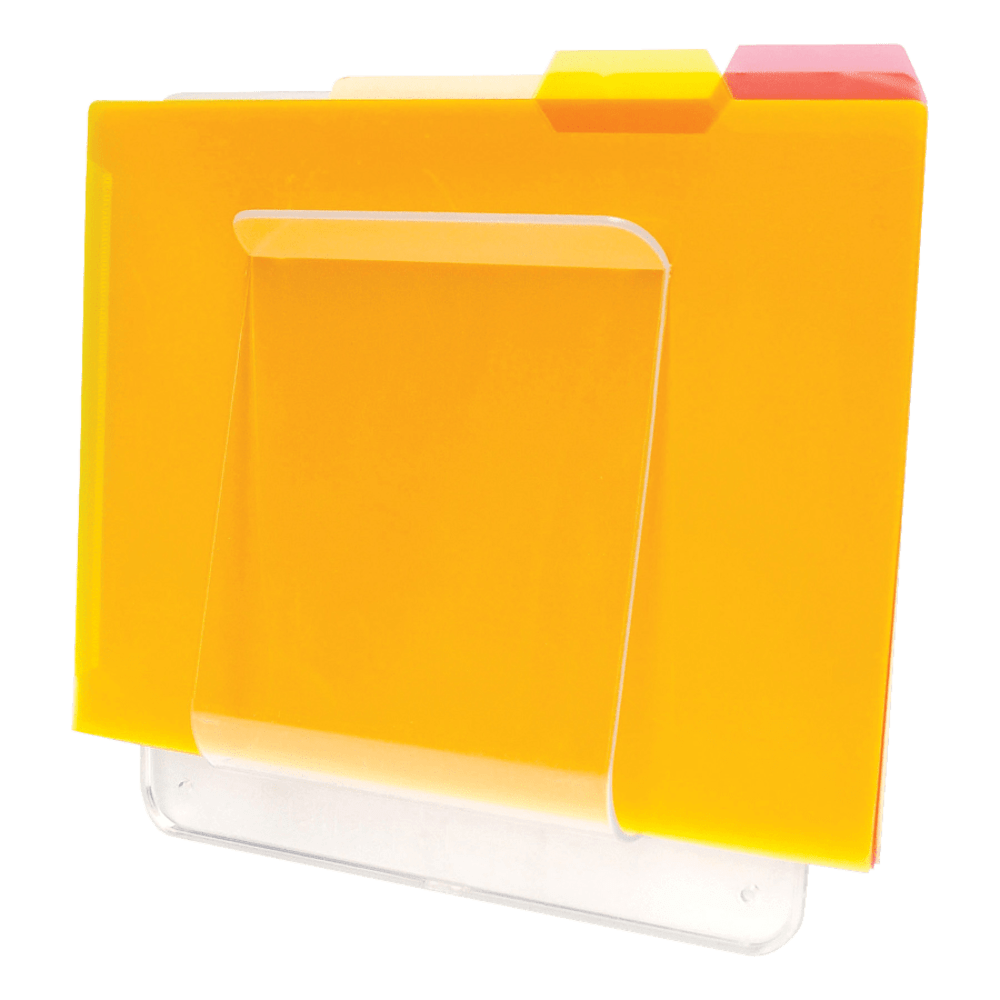 Deflecto Wall Mount File And Chart Holder, 1 Compartment, 10in x 2in x 10 1/2in, Clear