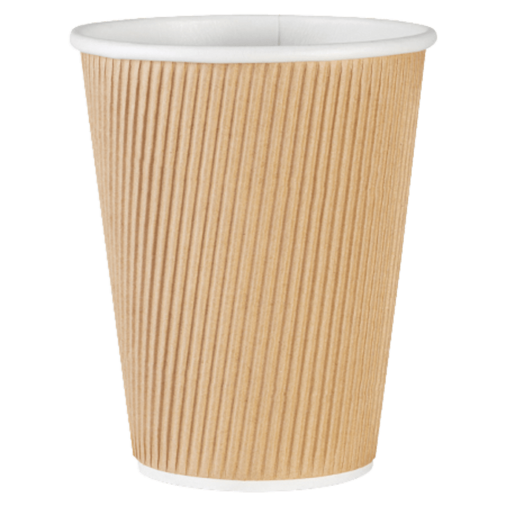 Genuine Joe Ripple Hot Cups, 12 Oz, Brown, Pack Of 500
