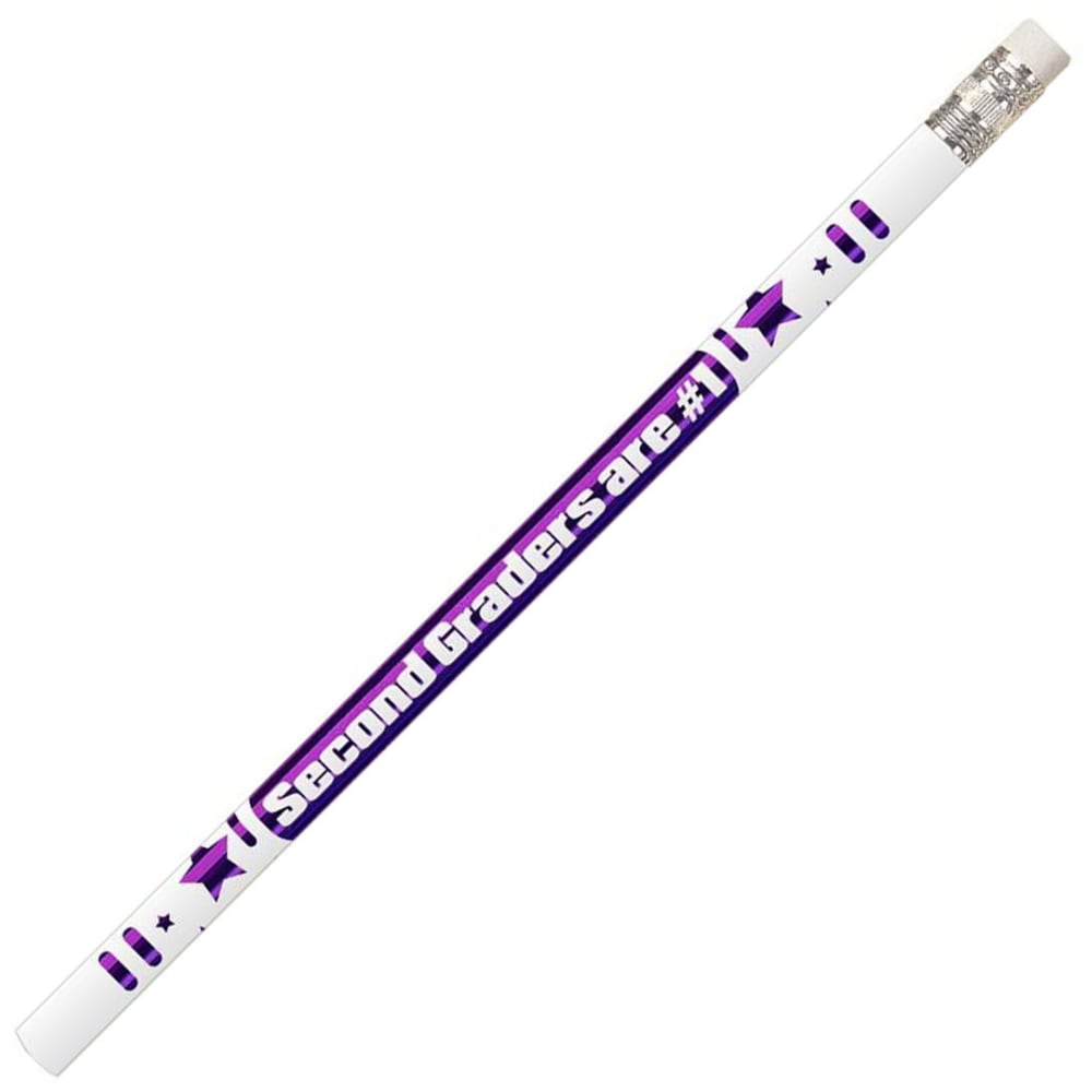 Musgrave Pencil Co. Inc. Motivational Pencils, 2nd Graders Are #1, 12 Pencils Per Pack, Set Of 12 Packs