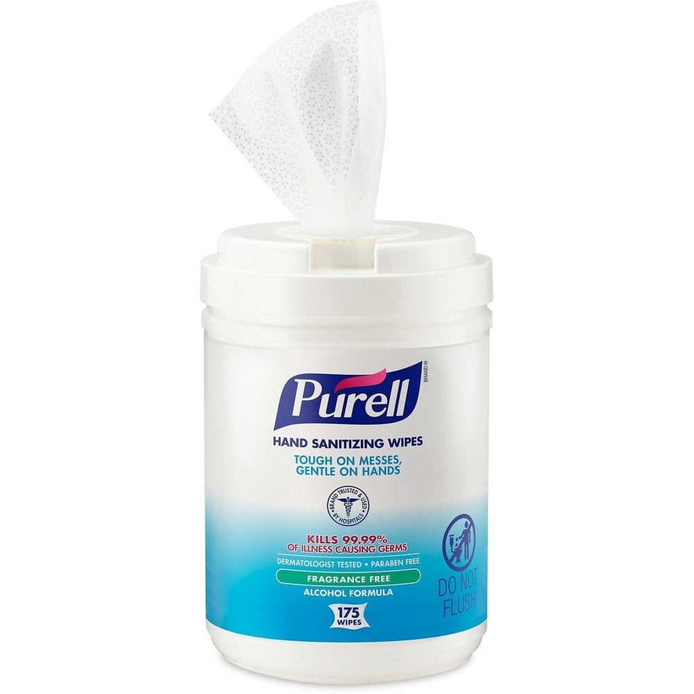 PURELL Alcohol Hand Sanitizing Wipes - White - 175/Pack - 903106