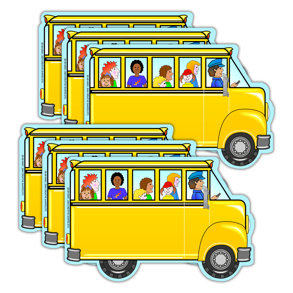 Creative Shapes Etc. Notepads, 5in x 7in, Bus With Kids, Pack Of 6 Notepads