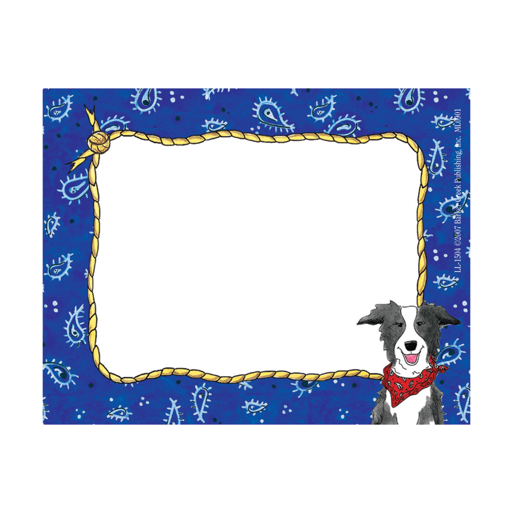 Barker Creek Self-Adhesive Name Badge Labels, 3 1/2in x 2 3/4in, Western, Pack Of 45