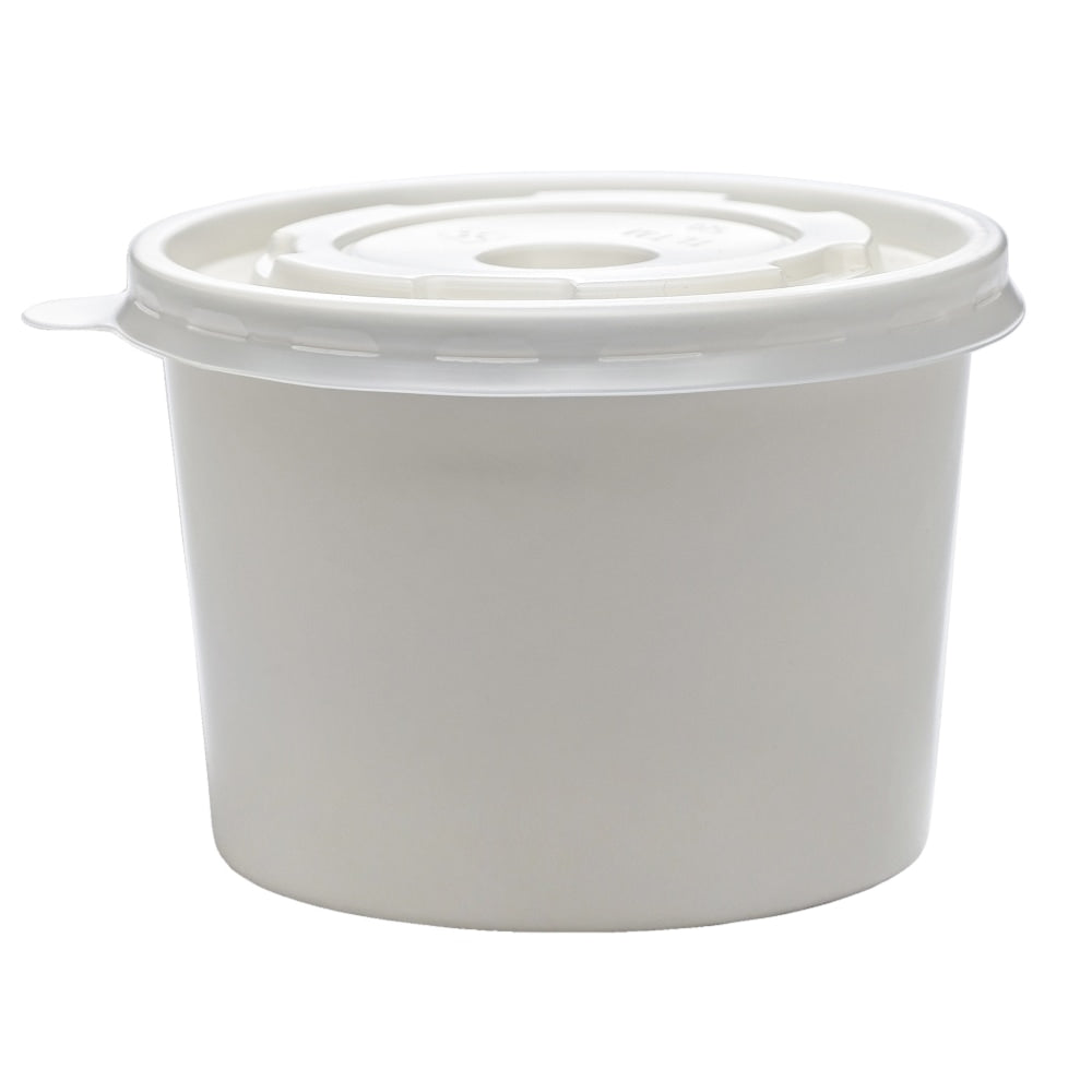 Highmark Paper Soup Containers with Lids, Disposable Paper Food Cups, Ice Cream Cups Food Storage with Lids, 16 oz, White, Case Of 250