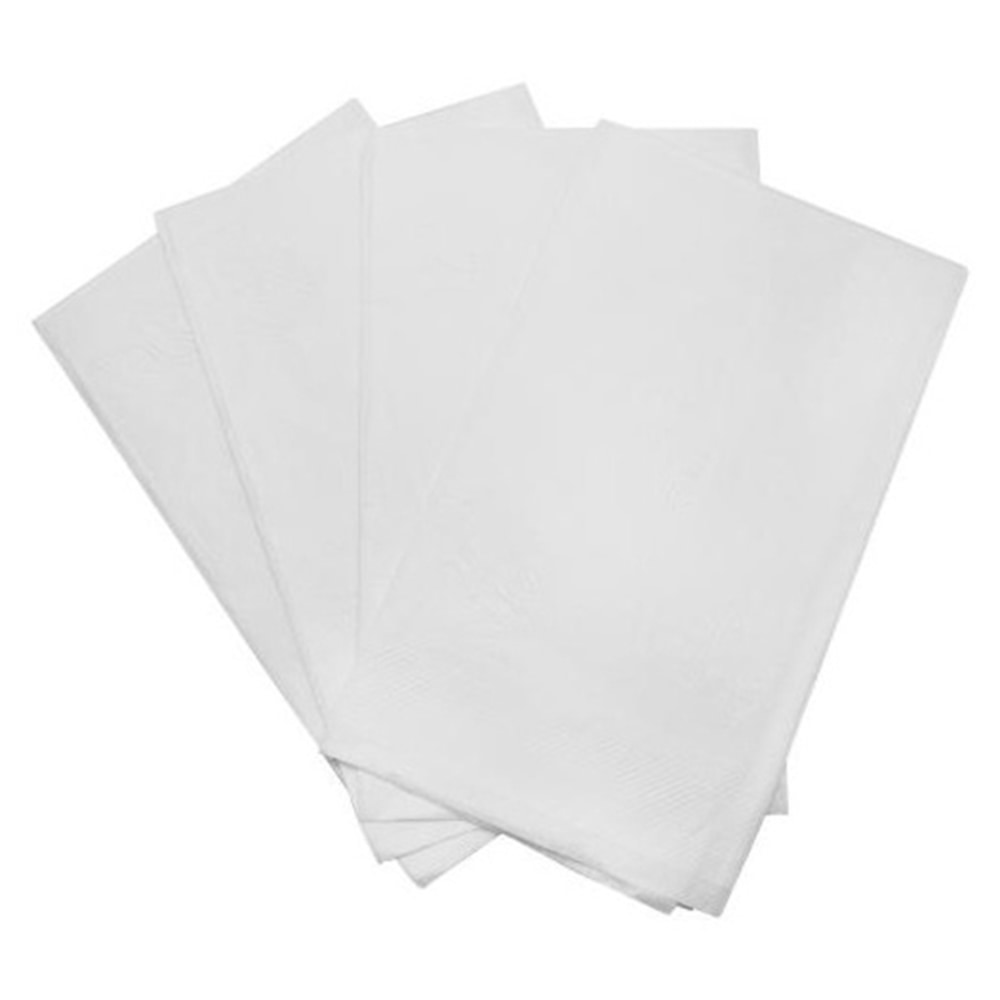 Karat 1-Ply Dinner Napkins, 15in x 17in, White, Pack Of 3,000 Napkins