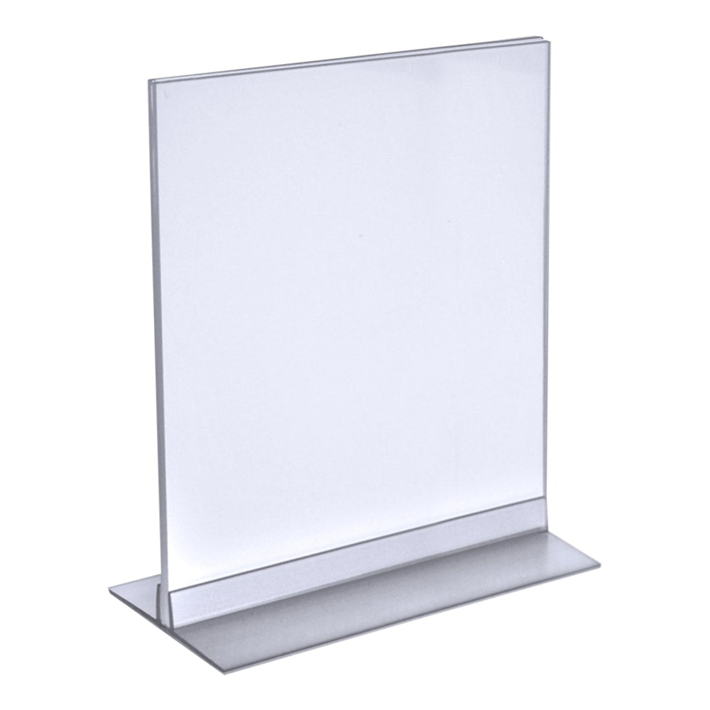 Azar Displays Acrylic Vertical/Horizontal T-Strip Sign Holders, 8 1/2in x 11in, Clear, Pack Of 10