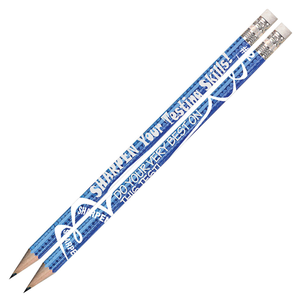 Musgrave Pencil Co. Inc. Motivational Pencils, Sharpen Your Testing Skills, 12 Pencils Per Pack, Set Of 12 Packs
