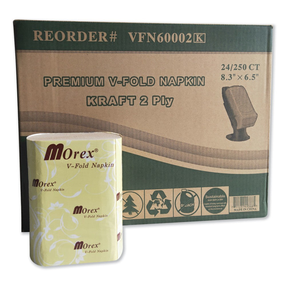GEN Premium Interfold Pop-Up Dispenser Napkin, 6.5 x 5, Brown, 6,000/Carton