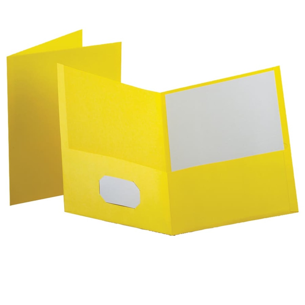 Oxford Twin-Pocket Portfolios, Yellow, Pack Of 10
